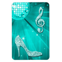 Sparkly Teal Music Note & Stiletto Heel