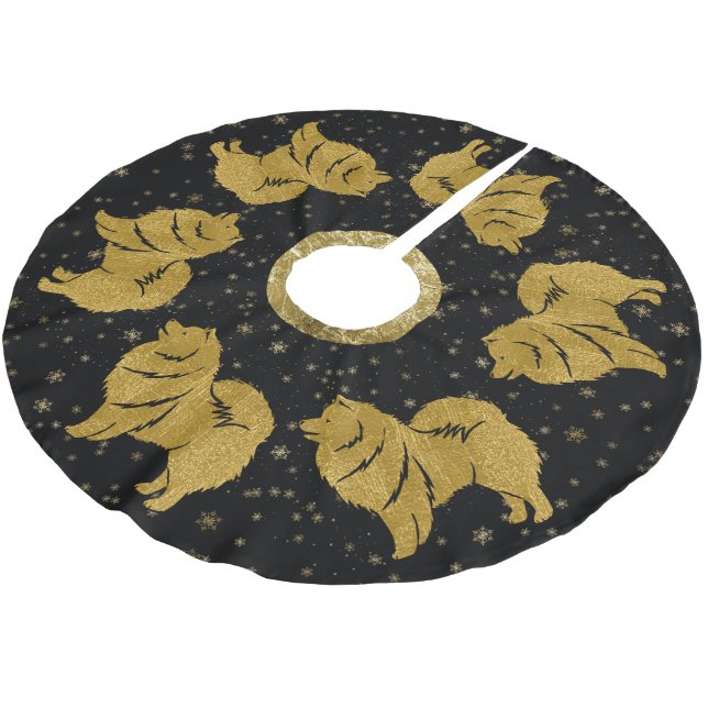 SPARKLY THANG Finnish Lapphund Xmas tree skirt (Angled)