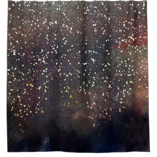 Sparkly Watercolor Earthy Rustic Modern Glam Shower Curtain