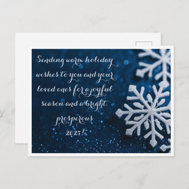 Sparkly Winter Snowflake Holiday Greeting (Front/Back)