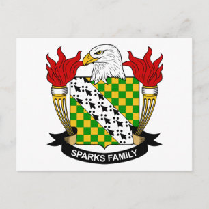 Sparks Family Crest Postcard