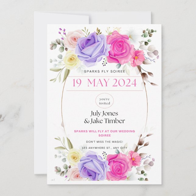 Sparks Fly Soiree Wedding Online Invitation (Front)