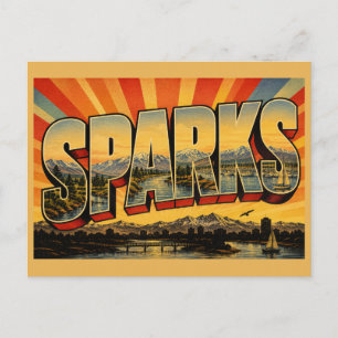 Sparks Nevada Truckee River Sierra Mountains Art Postcard