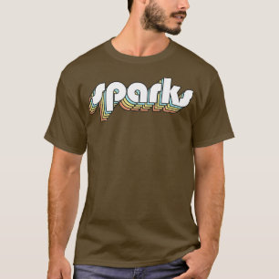 Sparks Retro Rainbow Typography Faded Style T-Shirt