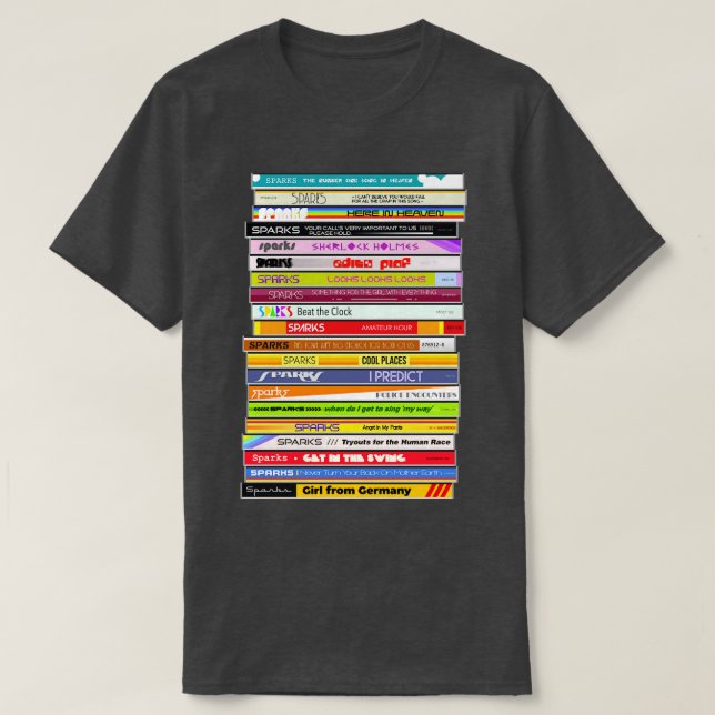 Sparks The Singles Retro CD Stack T-Shirt (Design Front)