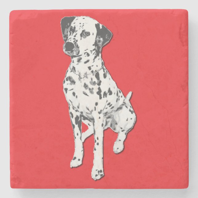 Sparky Dalmatian Dog Stone Coaster (Front)