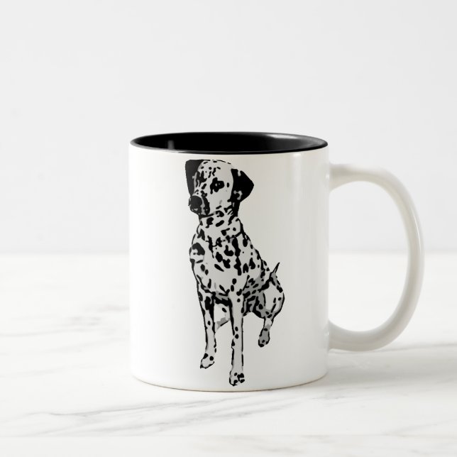 Sparky Dalmatian Dog Two-Tone Coffee Mug (Right)