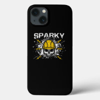 Sparky Grounded Voltage Electrician Lineman Skull