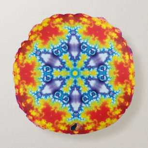 Sparky Kaleidoscope Round Cushion