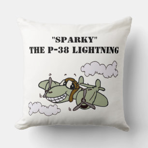 Sparky the P-38 Cushion