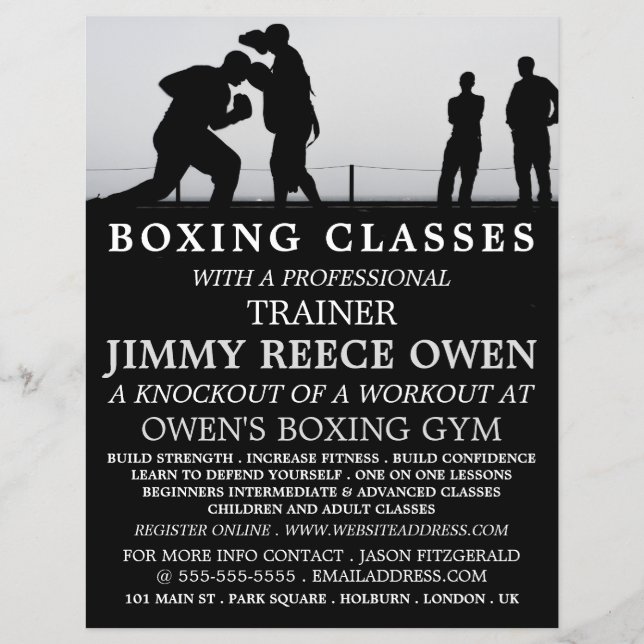 Sparring Match, Boxing Class Advert Flyer (Front)
