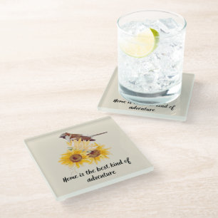 Sparroe Bird & Floral With Quote Coaster