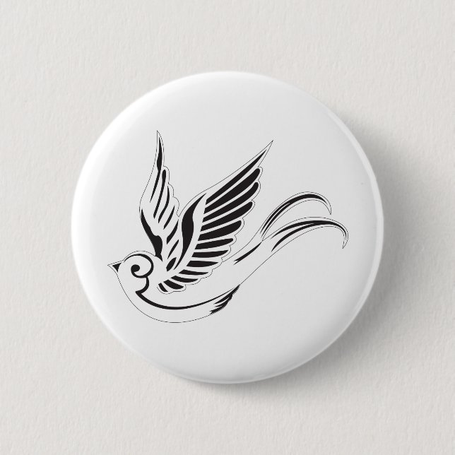 Sparrow 6 Cm Round Badge (Front)