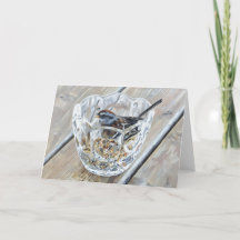 Sparrow and Crystal - Blank Greeting Card
