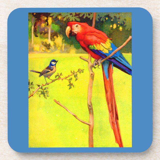 sparrow and parrot coaster (Front)