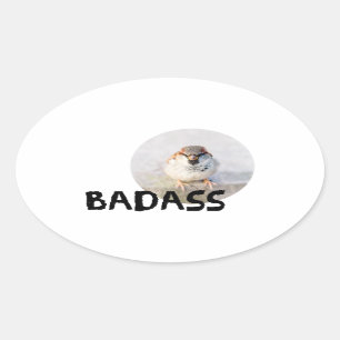 Sparrow - Badass Oval Sticker
