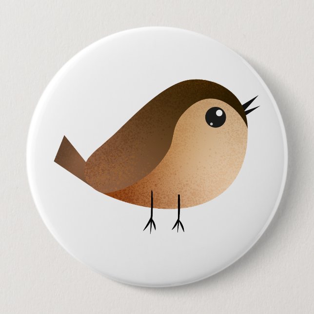 Sparrow Bird Cartoon  10 Cm Round Badge (Front)