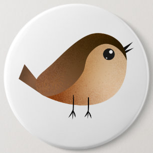 Sparrow Bird Cartoon  6 Cm Round Badge