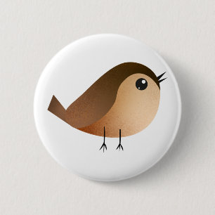 Sparrow Bird Cartoon   6 Cm Round Badge