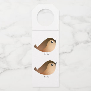 Sparrow Bird Cartoon Bottle Tag