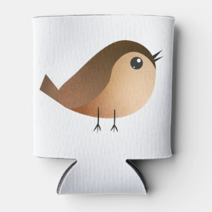 Sparrow Bird Cartoon Can Cooler