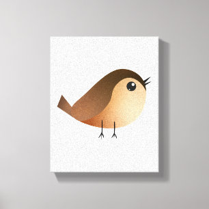 Sparrow Bird Cartoon Canvas Print