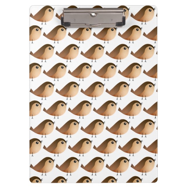 Sparrow Bird Cartoon  Clipboard (Front)