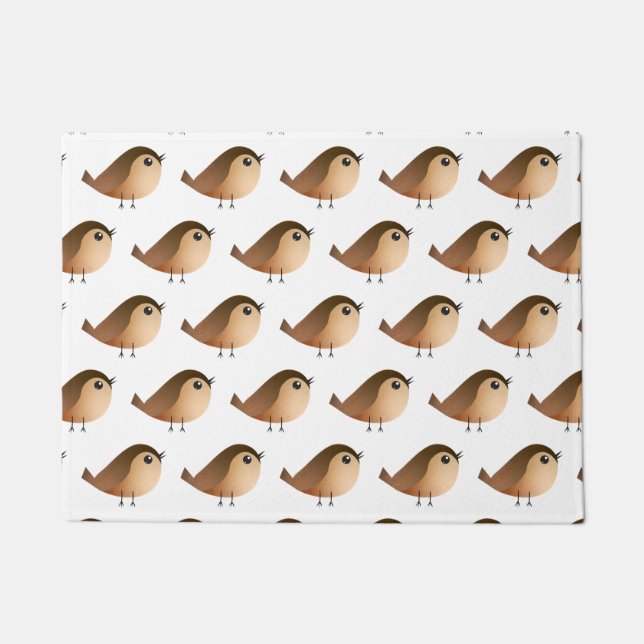 Sparrow Bird Cartoon  Doormat (Front)