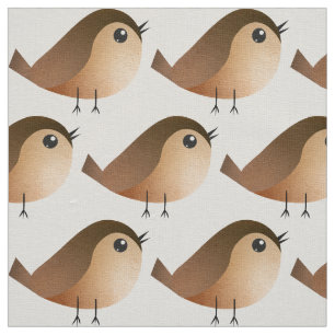 Sparrow Bird Cartoon  Fabric