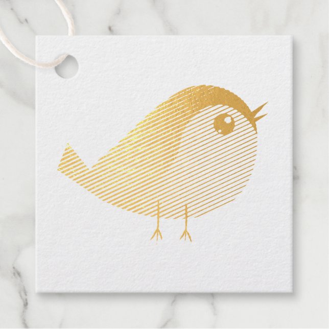 Sparrow Bird Cartoon   Favour Tags (Front)