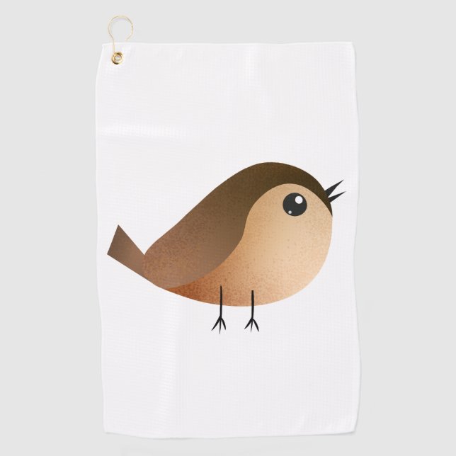 Sparrow Bird Cartoon Golf Towel (Front)