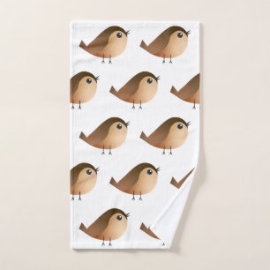 Sparrow Bird Cartoon  Hand Towel