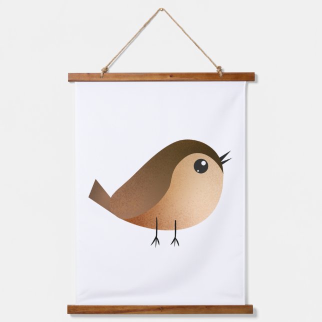 Sparrow Bird Cartoon  Hanging Tapestry (Front)