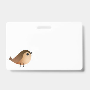 Sparrow Bird Cartoon  ID Badge