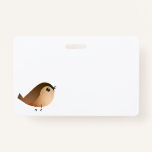 Sparrow Bird Cartoon ID Badge