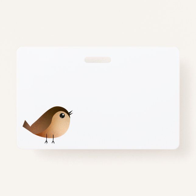 Sparrow Bird Cartoon  ID Badge (Front)