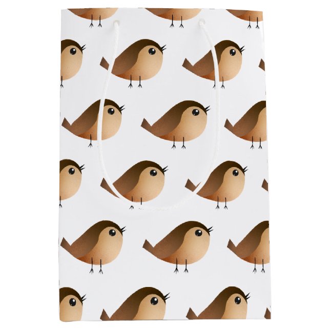 Sparrow Bird Cartoon   Medium Gift Bag (Front)