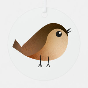 Sparrow Bird Cartoon Metal Tree Decoration