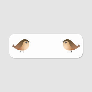 Sparrow Bird Cartoon Name Tag