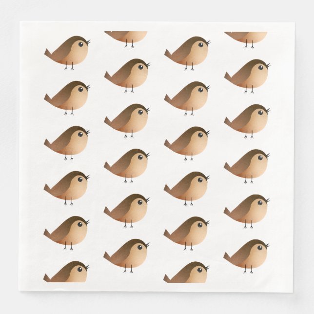 Sparrow Bird Cartoon  Napkin (Front)