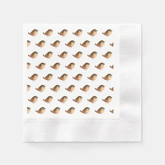 Sparrow Bird Cartoon  Napkin (Front)