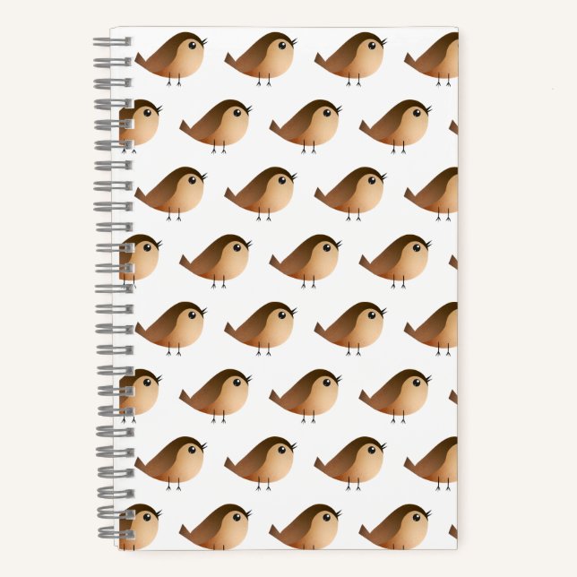Sparrow Bird Cartoon   Notebook (Front)