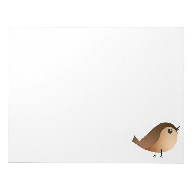 Sparrow Bird Cartoon  Notepad (Front)