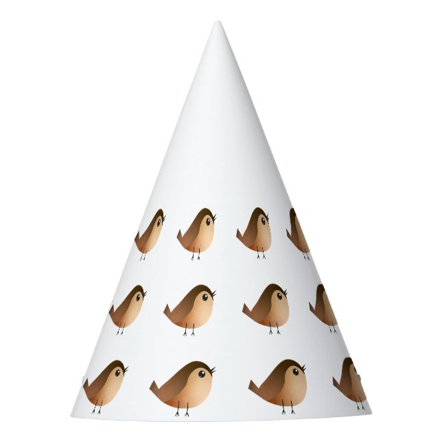 Sparrow Bird Cartoon  Party Hat (Front)