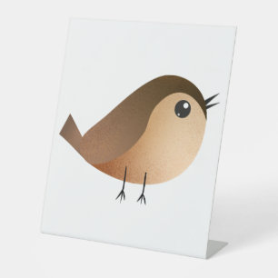 Sparrow Bird Cartoon Pedestal Sign
