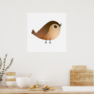 Sparrow Bird Cartoon Poster