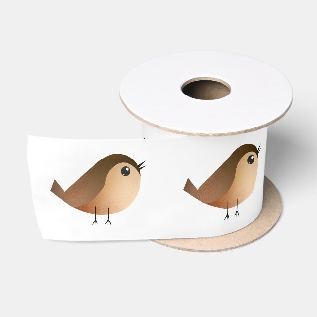 Sparrow Bird Cartoon  Satin Ribbon (Spool)
