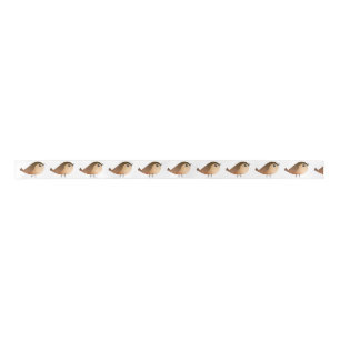 Sparrow Bird Cartoon  Satin Ribbon