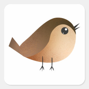 Sparrow Bird Cartoon  Square Sticker