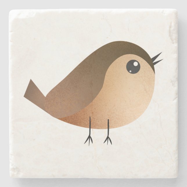 Sparrow Bird Cartoon   Stone Coaster (Front)